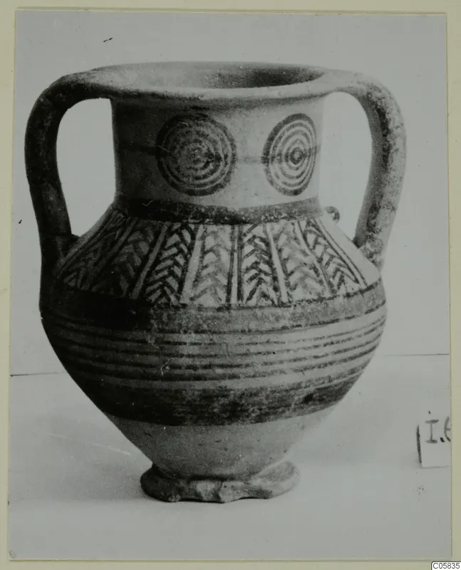 Pottery Bichrome IV amphora-crater with two handles, from Idalion