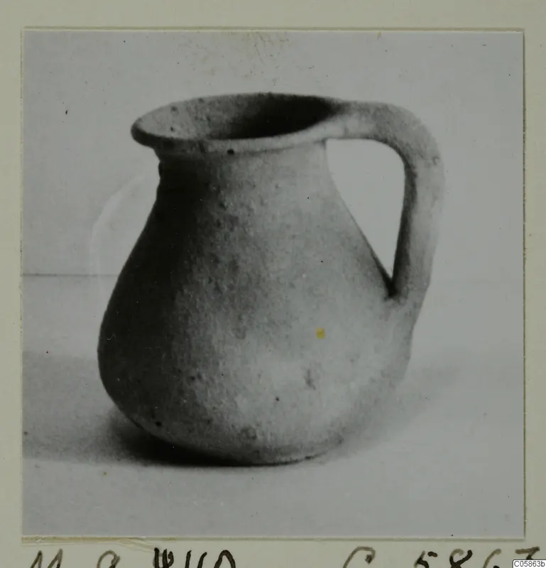 Juglet with a single loop handle, Cypro-Hell. II, from the Marion finds, photographed on a card mount