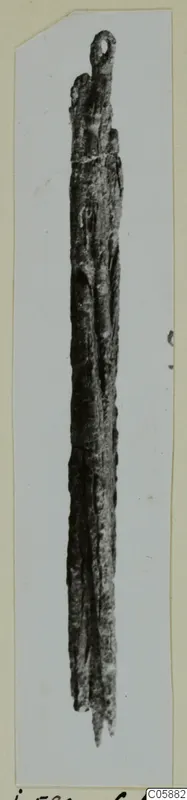 Corroded metal rod with a loop at its upper end, from Idalion
