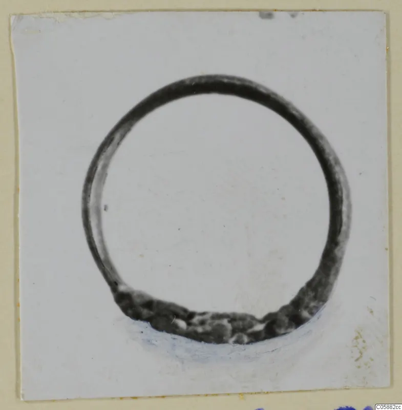Bronze finger ring from Idalion, a plain circular band with a corroded lower section