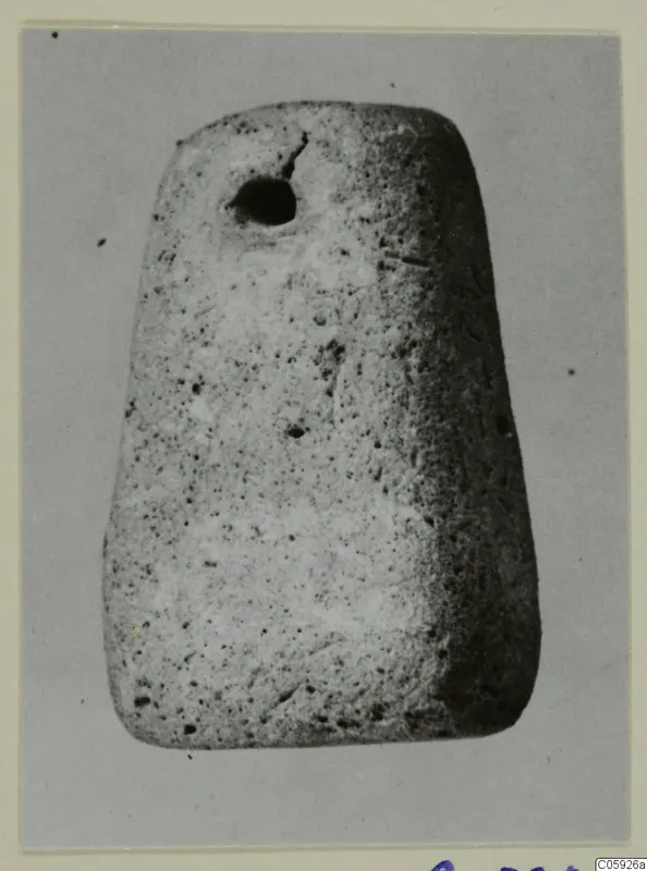 Tapering stone object with a round hole near its top, from Idalion small finds