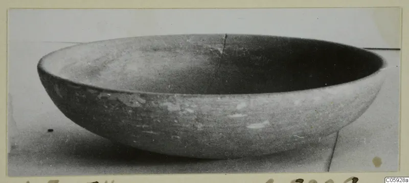Pottery bowl from Amathus tombs 1–9, shallow with rounded sides, shown in side view