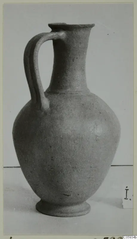 Pottery Plain White Wheel-made jug with a single strap handle, from Idalion
