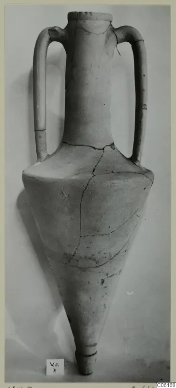 Plain White VII amphora from Vouni with two handles and a pointed base