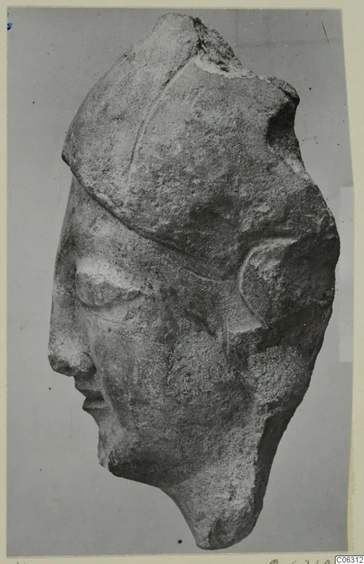 Limestone head sculpture in profile facing left, Neo-Cypriote, from Kition