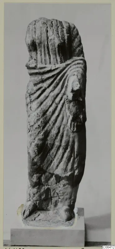 Limestone statue of a draped standing figure from Vouni, head missing