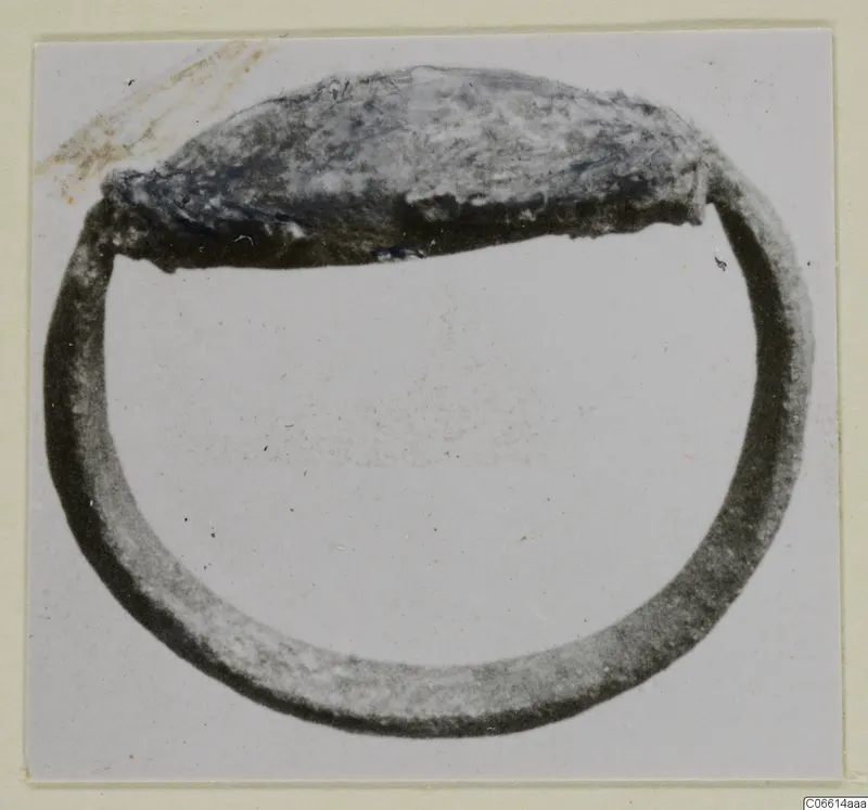 Ring of corroded metal with a flat oval bezel at the top, find from Vouni