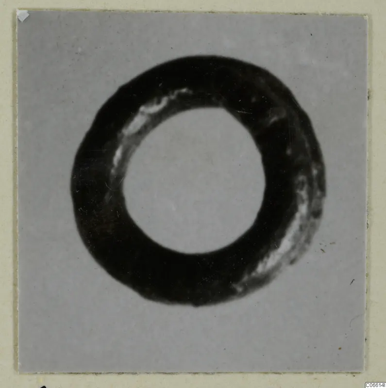 Silver ring-shaped find from the Korakas tombs at Vouni, photographed face-on