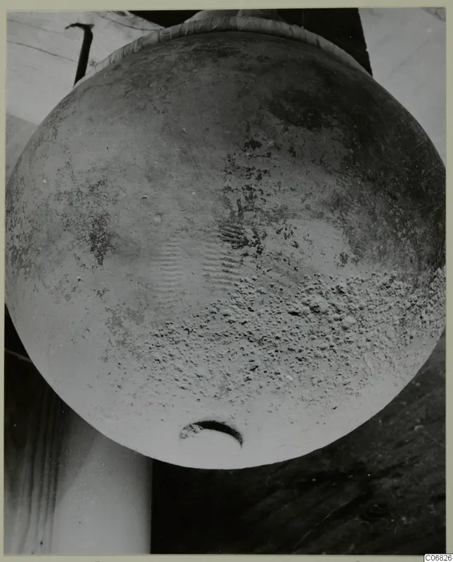 Large globular pottery vessel with a short rim, photographed close up, from the Lapithos Vrysi tou Barba tombs