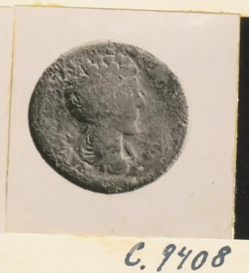 Imperial coin from Amathus, corroded, showing a profile bust facing right