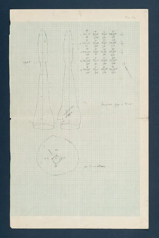 Field drawing of the well in Room 14 at Vouni: two elevations and a circular plan with measurements.