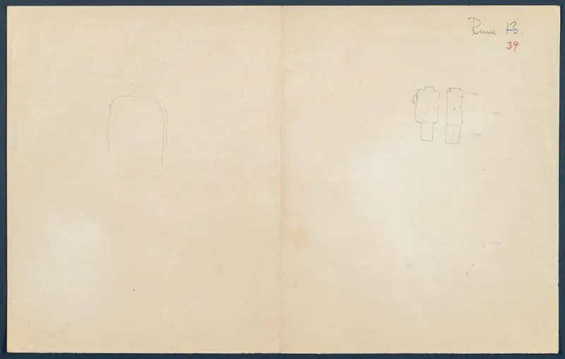 Field drawing of a profile in Room 39 (formerly Room 13) at Vouni, in pencil on paper.