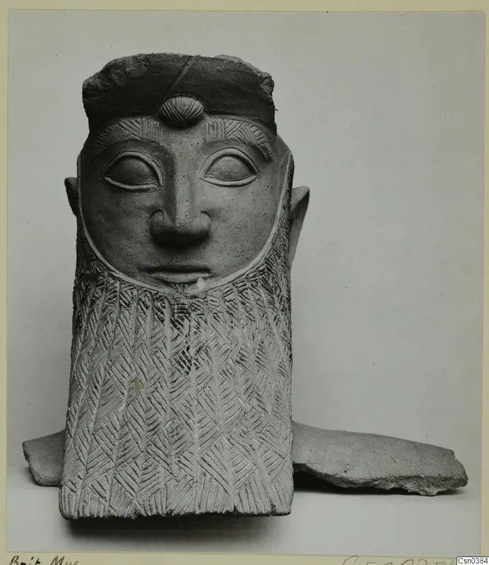 Terracotta Neo-Cypriote head with incised pattern, British Museum