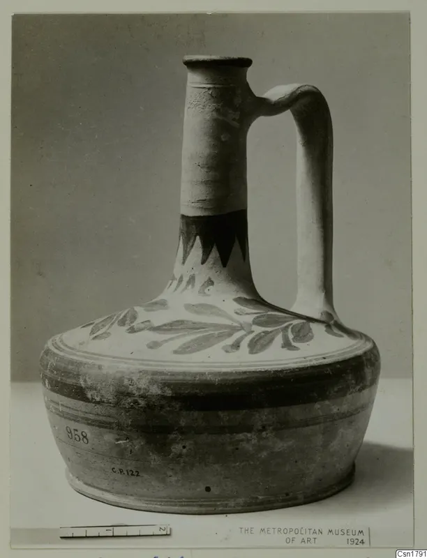 Cypro-Hell. II jar with a strap handle and painted leaf decoration on the shoulder