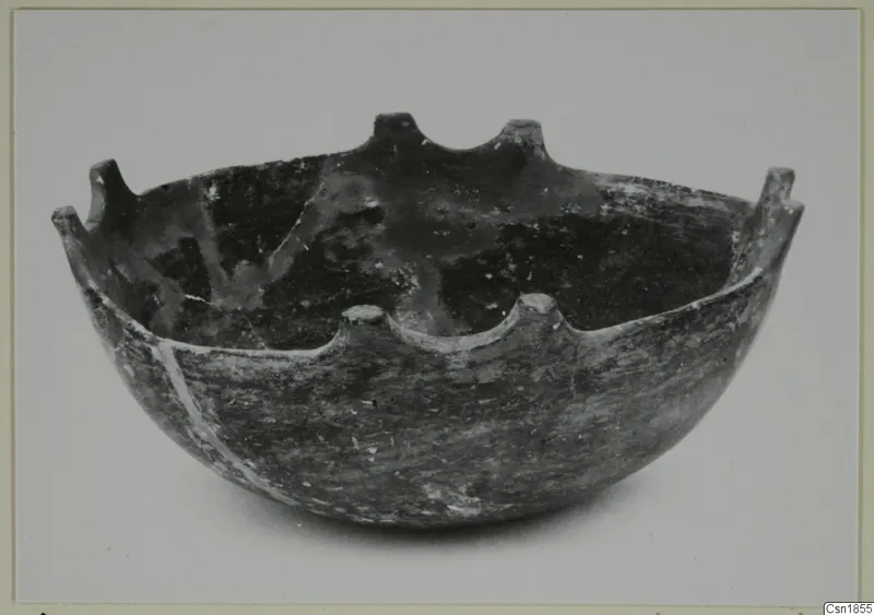 Bowl with a rim of upright projections, from Vounous, Red Polished I Stewart