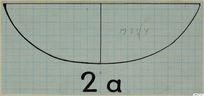 Profile drawing of a bowl on squared paper, labelled with a number and letter