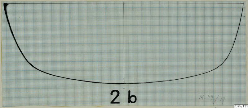 Profile drawing of a bowl in black ink on blue squared paper