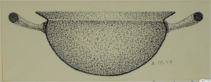 Stippled drawing of a bowl with two horizontal handles, from Amathus