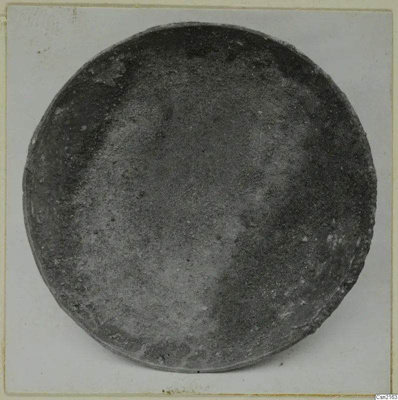 Shallow bowl from Arsos, seen from above against a pale card background
