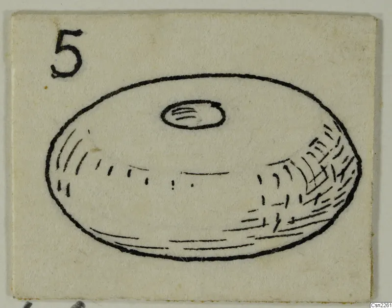 Line drawing of a flattened ring with a central hole, shown on a small card with a number label.