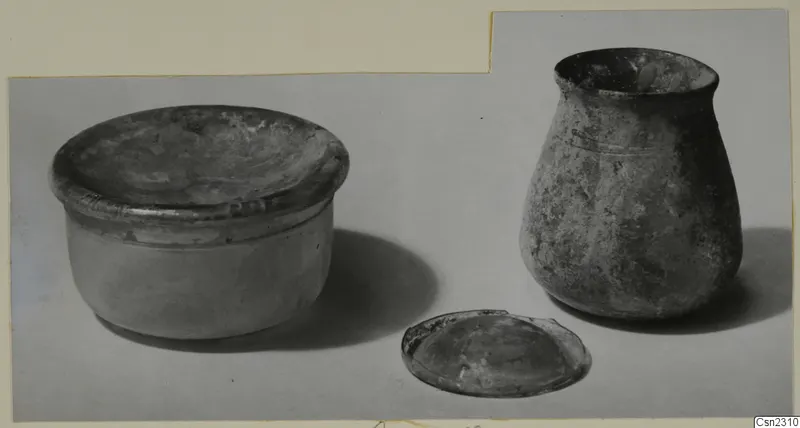 Two containers and a separate round lid, photographed on a light surface