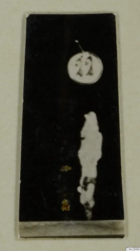 Small finds labelled BA Weapons: a round object and an elongated object on a dark ground, shown with inverted tones