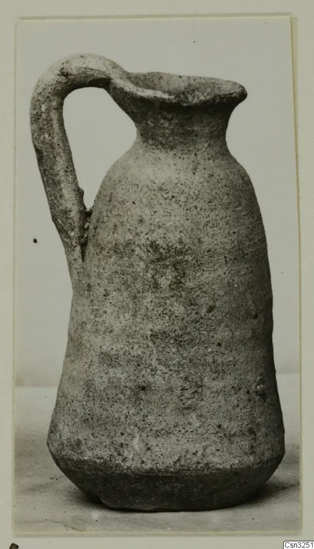 Pottery Plain White IV-V jug with a strap handle, from Idalion