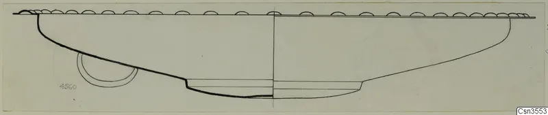 Drawn profile of a decorated bowl, numbered 4560
