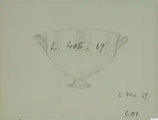 Field drawing of a White Painted I bowl, L.406.69, from the Kastros tombs at Lapithos