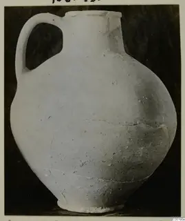 Jug of plain white pottery with one loop handle, from Lapithos