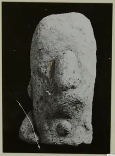Terracotta Minor Plastic 3 from Soli: a rough, upright figurine with a broad lump projecting from the front like a nose.