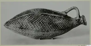 Pottery White Painted I amphora from Lapithos, decorated with cross-hatching and chevrons