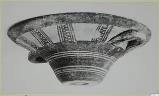 White Painted I bowl from the Kastros tombs at Lapithos, photographed at an angle