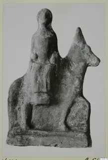 Terracotta figurine of a rider seated on an animal, from Vouni