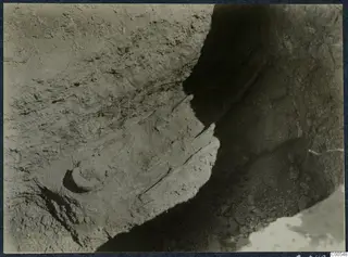 Skeleton lying in the dromos of Tomb 15 at Vouni