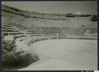 The theatre at Soli, with tiered seating rising around a flat orchestra