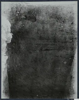 Excavated trench face at Idalion acropolis showing layered soil and scattered stones