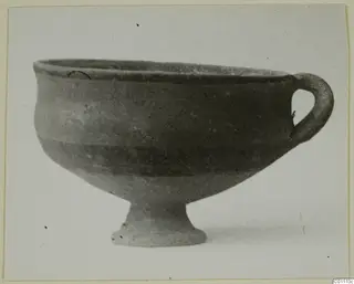Pottery White Painted I bowl from Lapithos, shown in side view