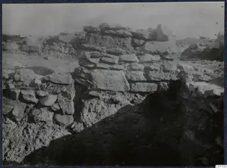 Stone wall remains at Idalion Acropolis during excavation