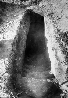 Dromos, the stepped passage leading down to the entrance of Tomb 22 at Marion