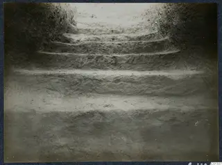 Stepped dromos leading up to the entrance of Tomb 72 at Marion during excavation