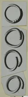 Four rings from Marion, each photographed separately and mounted together on a card.