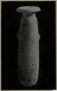 Alabaster vase from Vouni, with a flat disc-shaped rim and two small side lugs