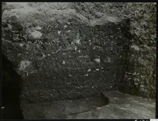 Vertical profile of layered excavated soil with pale stones, in the eastern part of Bamboula, Kition