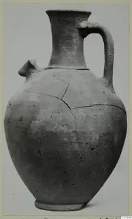 Plain White VI jug from Marion, with a single handle and a small spout on the shoulder