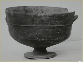 Footed bowl with handles, Pottery Black-on-Red I-III, from the Kastros tombs at Lapithos
