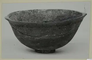 Bowl with two small horizontal handles and a ring foot, from the Kastros tombs at Lapithos