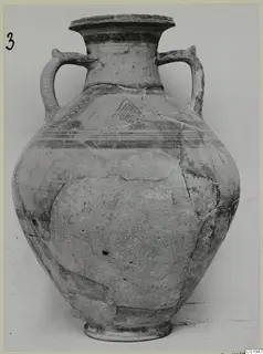 White Painted I amphora from Lapithos, with two handles and painted bands on the shoulder