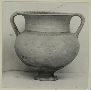 Two-handled White Painted I amphora from Lapithos, photographed against a plain background