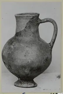 One-handled pottery jug with a flared rim and globular body, from Lapithos, Kastros tombs